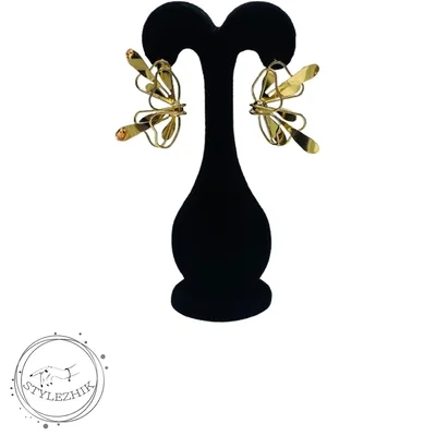 گوشواره طرح گل آبکاری نقره و طلا